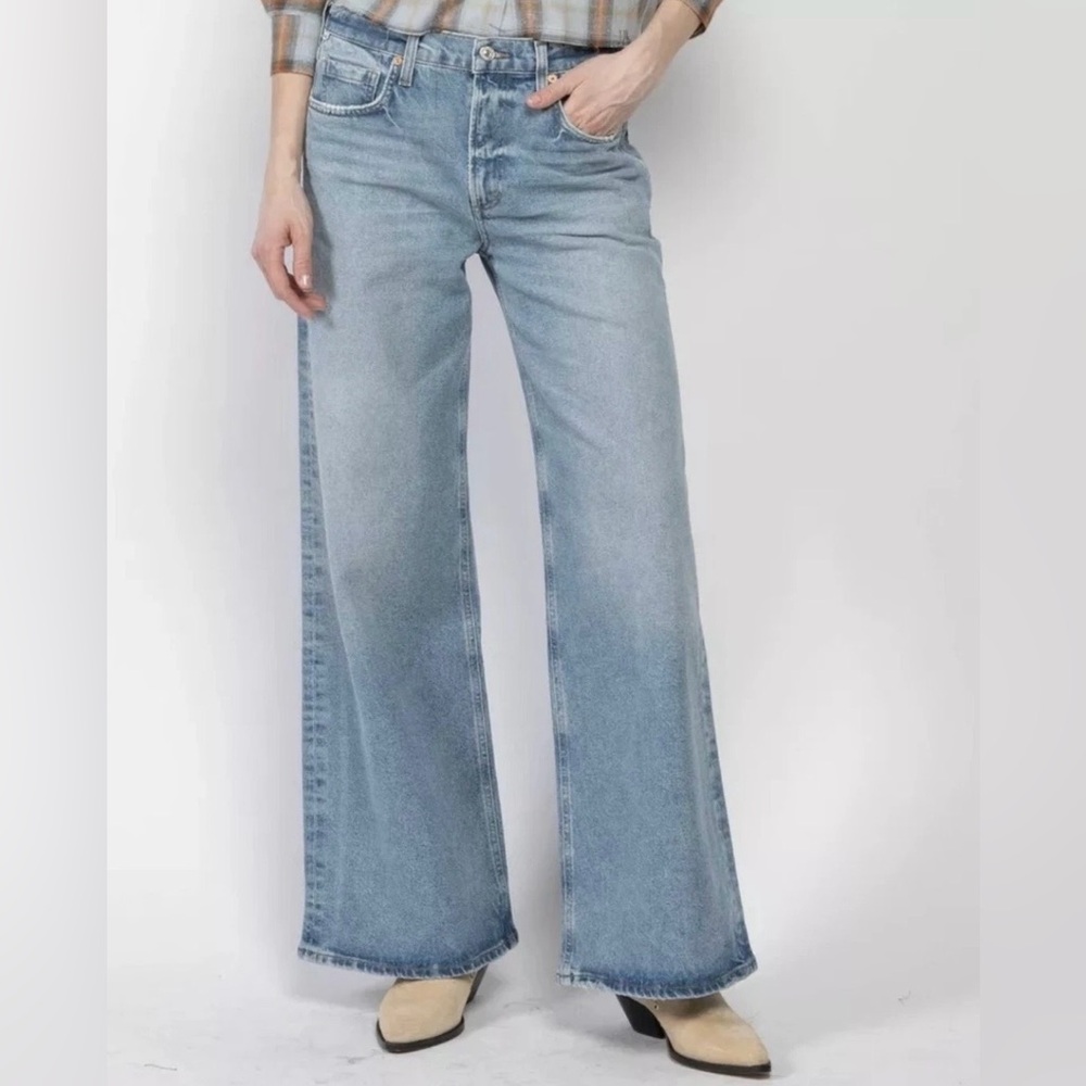 Citizens of Humanity Loli Baggy Jeans Size 25 Mid Rise Wide Leg Blue Y2K